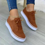 Lace-up platform sneakers, front view