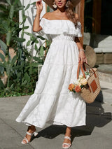 Rivène | Off-Shoulder Tiered Midi Dress