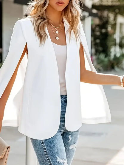 White cape blazer shown from the side