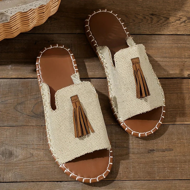 Noémie | Tasseled Slide Sandals
