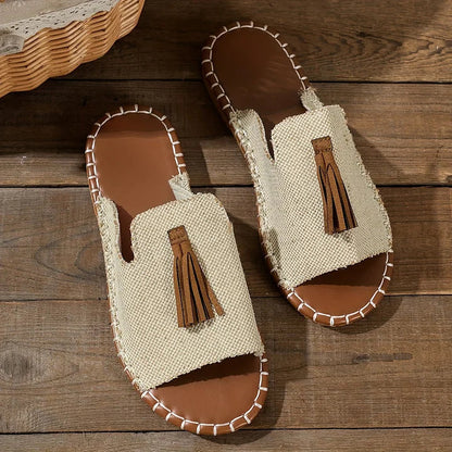 Noémie | Tasseled Slide Sandals