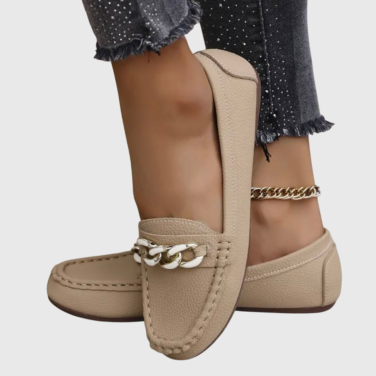 Delphine | Gold-Chain Loafers