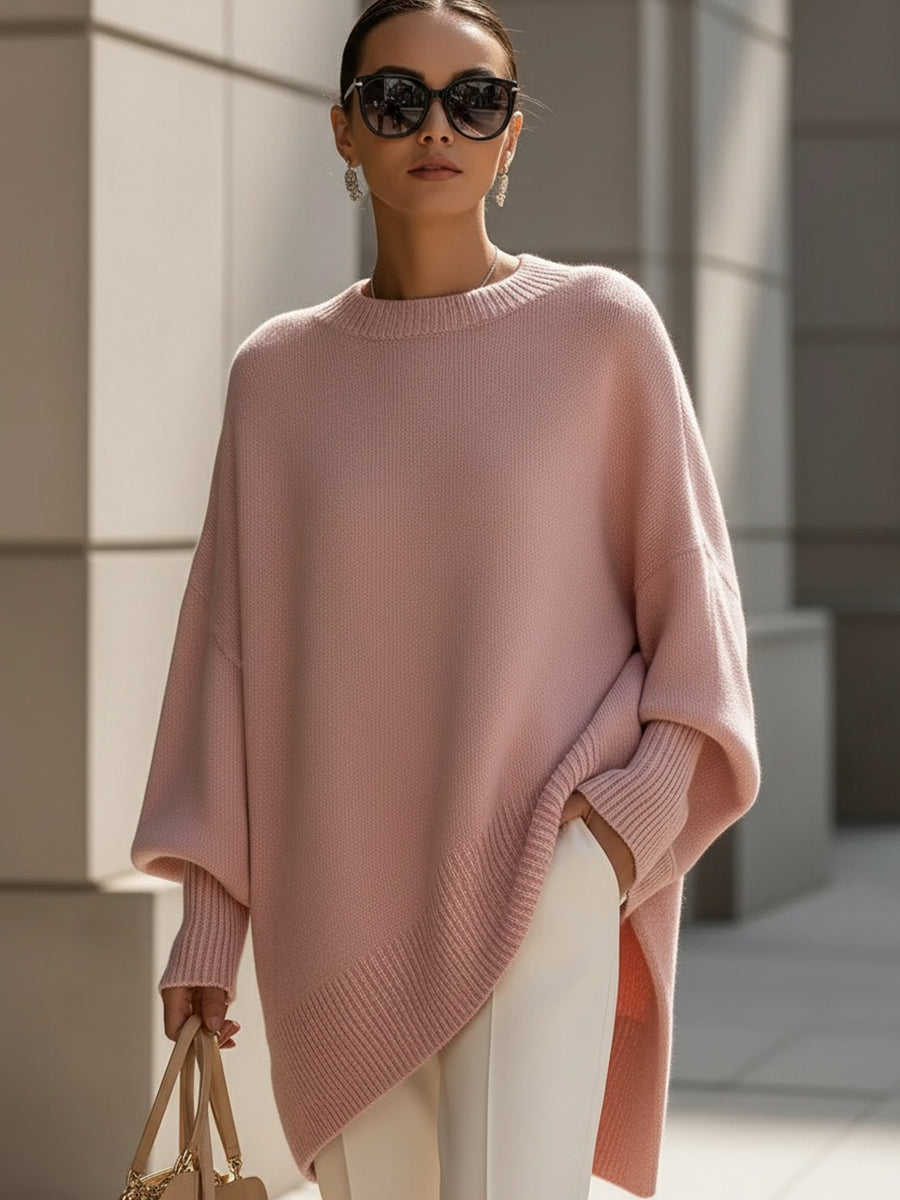 Draped poncho shown in a third colourway