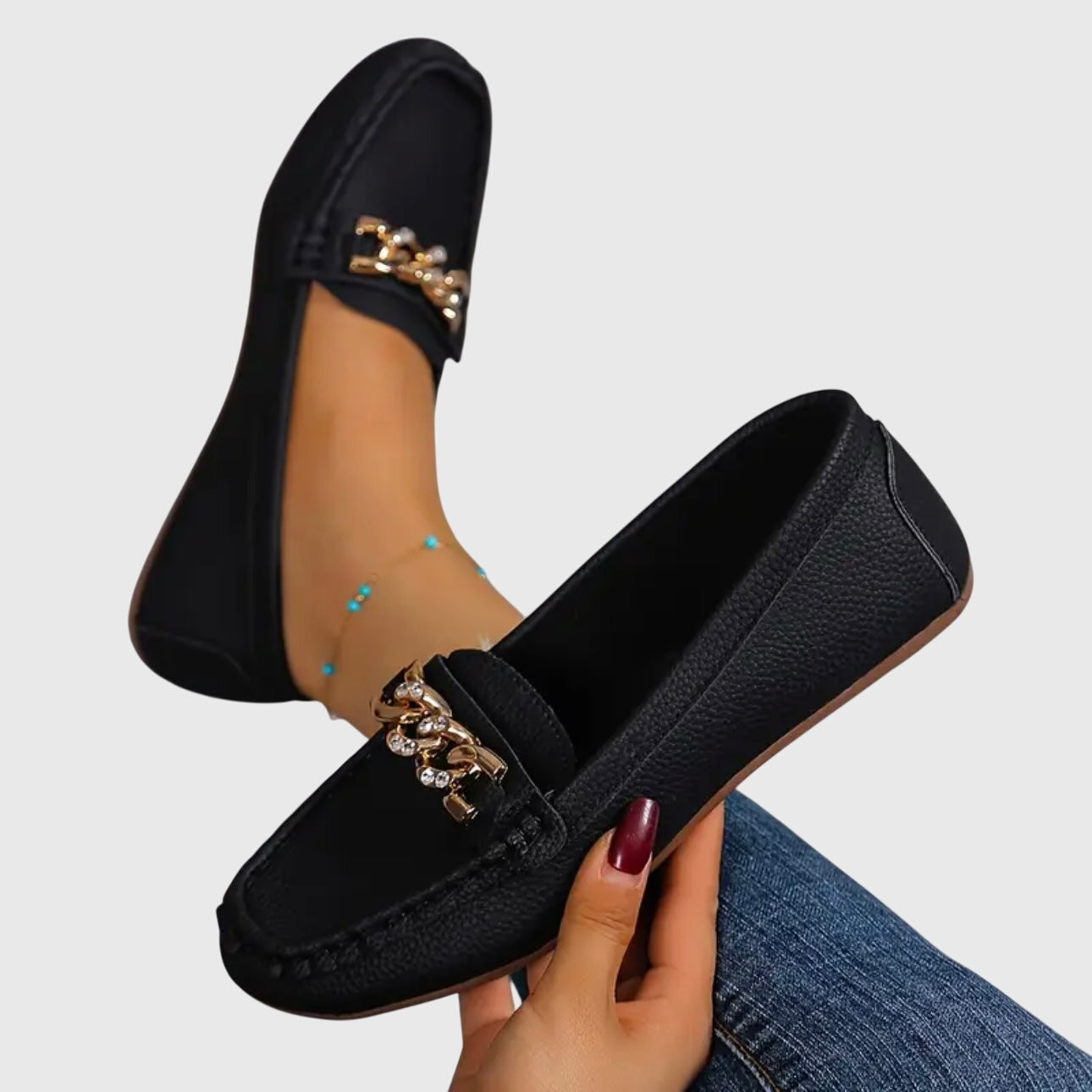 Delphine | Gold-Chain Loafers