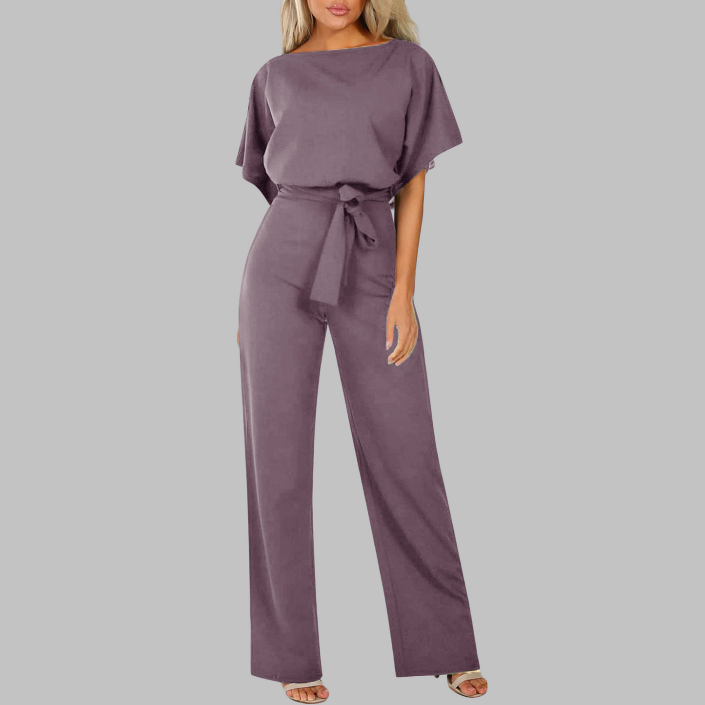 Maëlle | Batwing Belted Wide Leg Jumpsuit