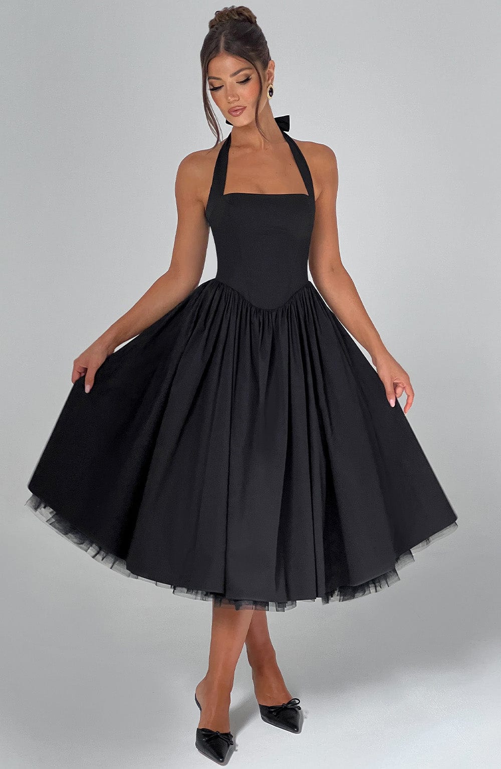 Sixtine | Halter Neck Midi Dress