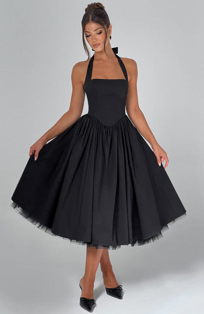 Sixtine | Halter Neck Midi Dress