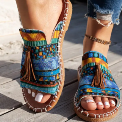Noémie | Tasseled Slide Sandals