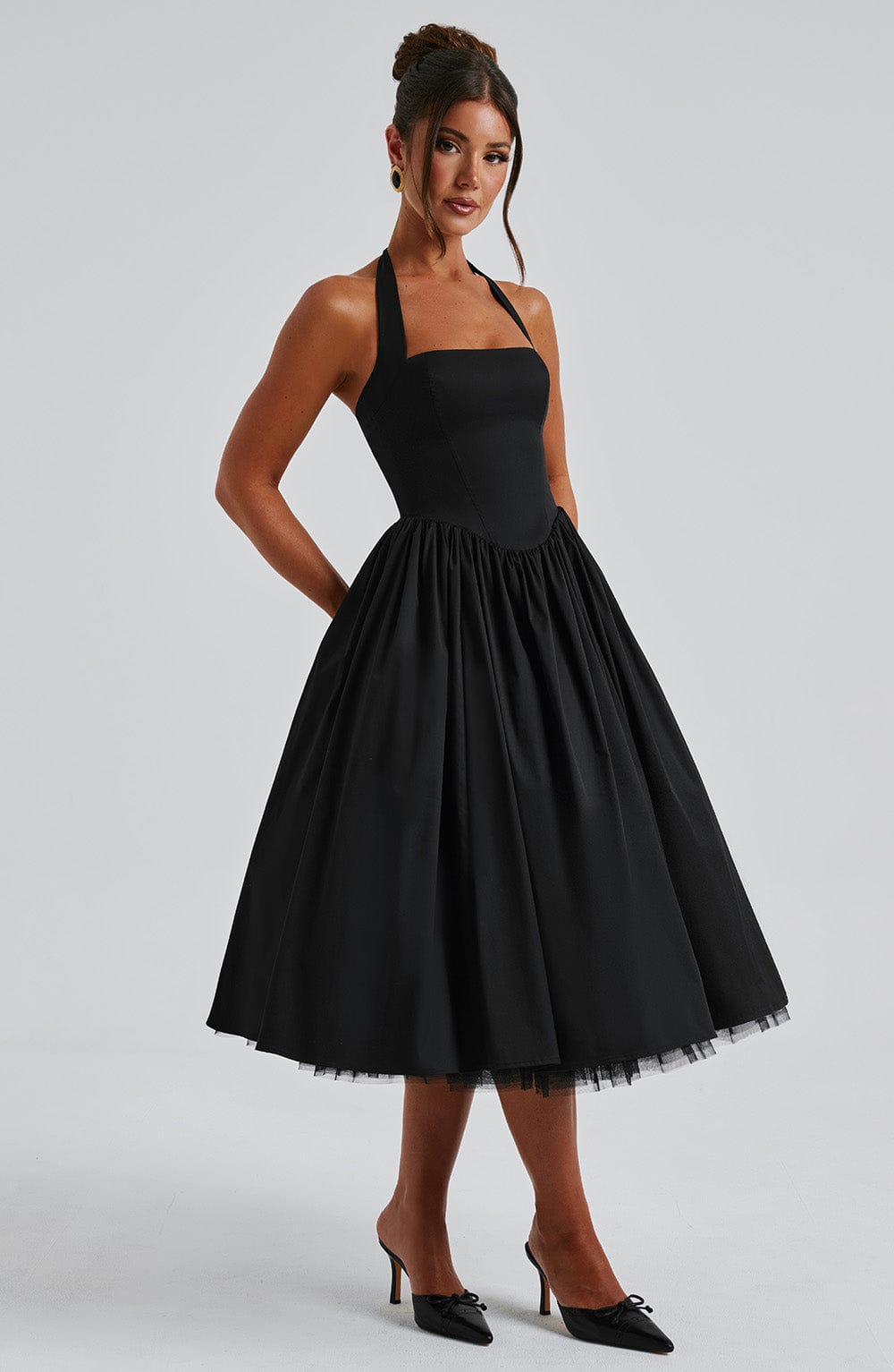 Sixtine | Halter Neck Midi Dress