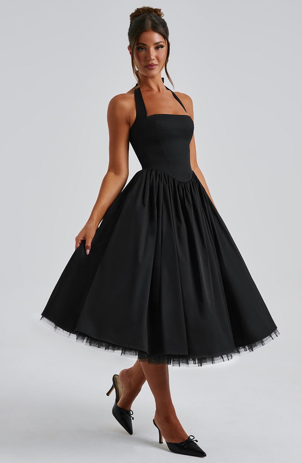 Sixtine | Halter Neck Midi Dress