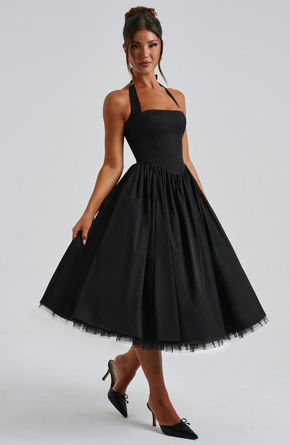 Sixtine | Halter Neck Midi Dress
