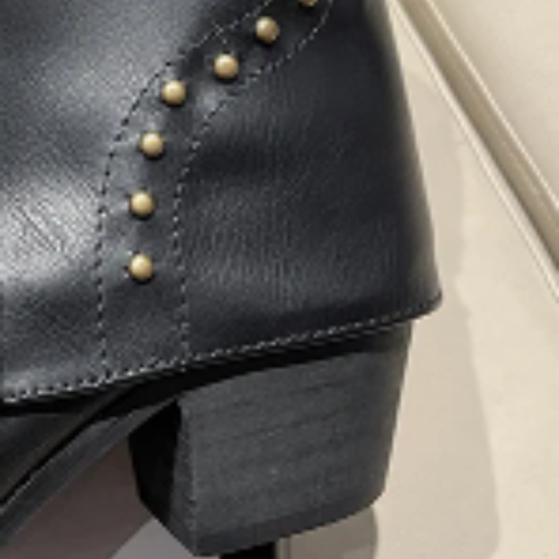 Malin | Studded Mid-Heel Western Boots