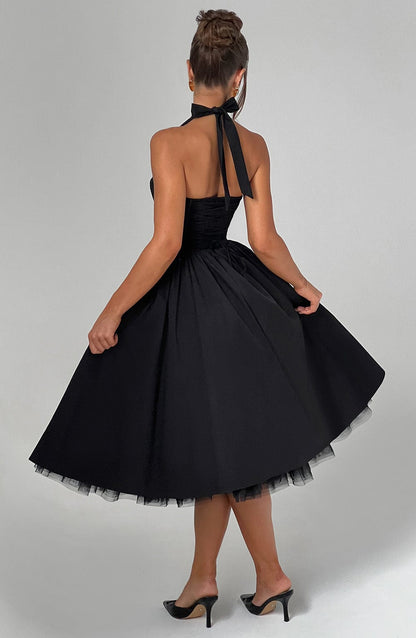 Sixtine | Halter Neck Midi Dress