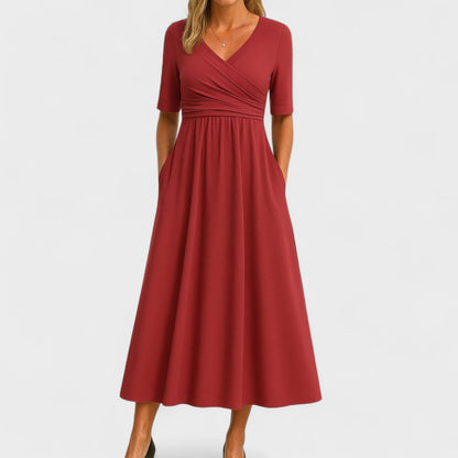 Ayla | V-Neck A-Line Midi Dress