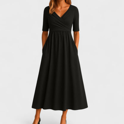 Ayla | V-Neck A-Line Midi Dress
