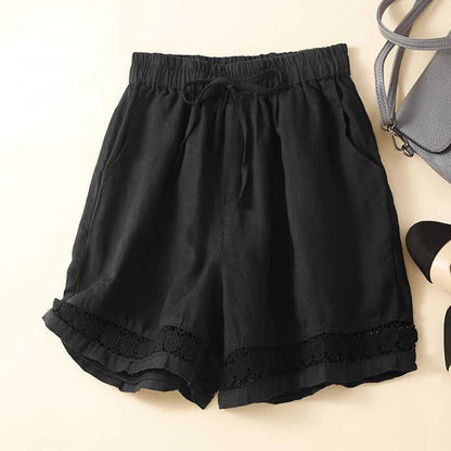 Fleurette | Embroidered Hem Shorts
