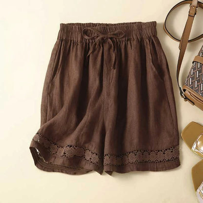 Fleurette | Embroidered Hem Shorts