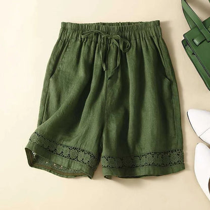Fleurette | Embroidered Hem Shorts