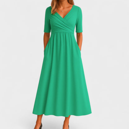 Ayla | V-Neck A-Line Midi Dress