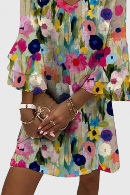Elviera | Floral V-Neck Mini Dress