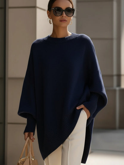 Oversized poncho shown from another angle