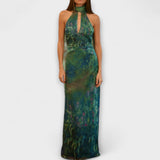 Elise | Floral High-Neck Maxi Dress
