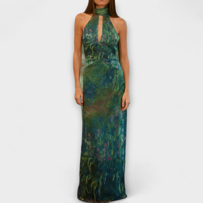 Elise | Floral High-Neck Maxi Dress