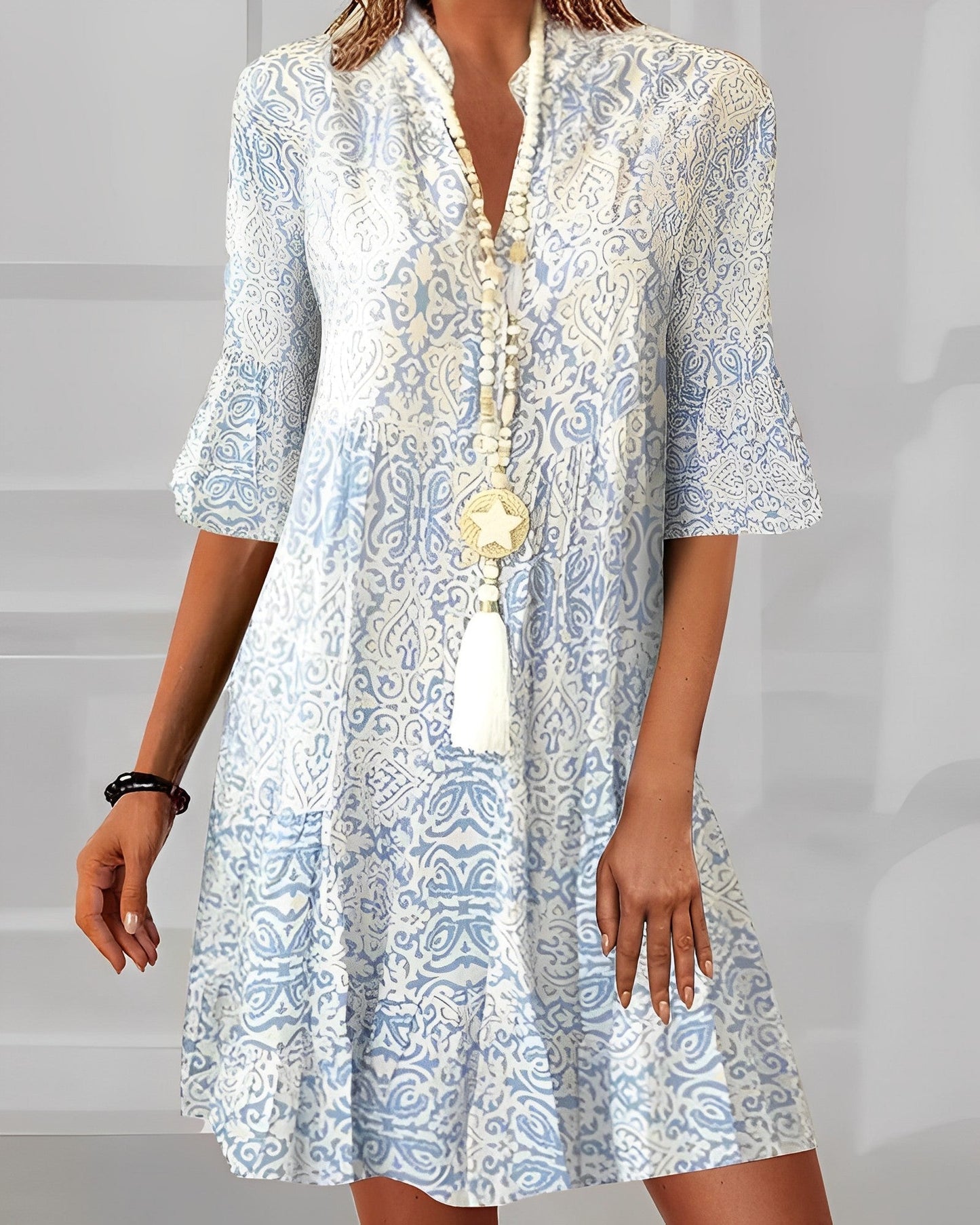 Sophie | Boho V-Neck Mini Dress