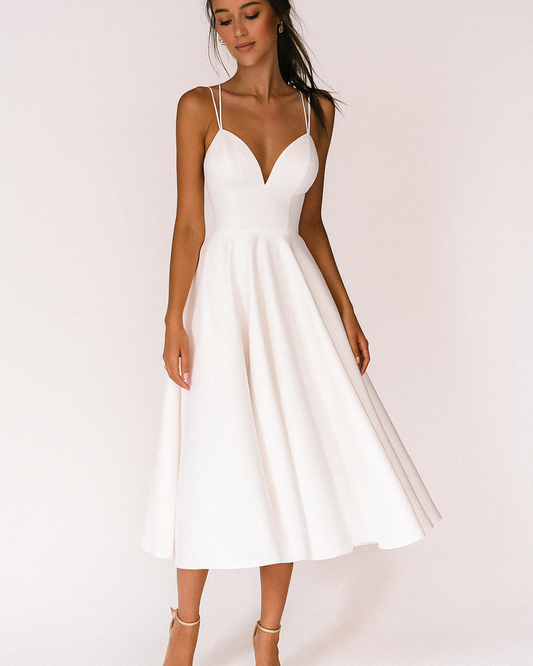 Honorine | Strappy V-Neck Midi Dress