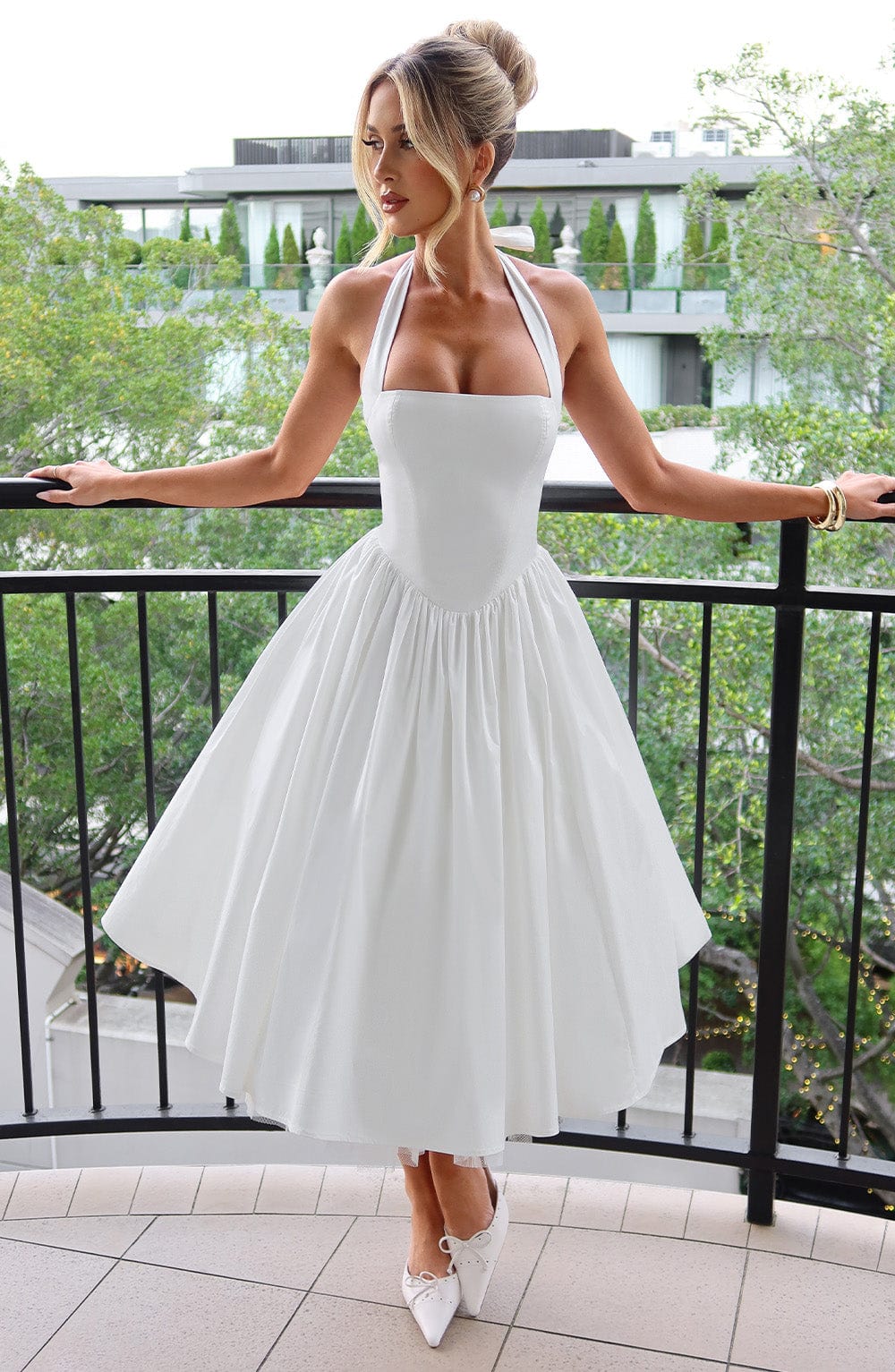 Sixtine | Halter Neck Midi Dress