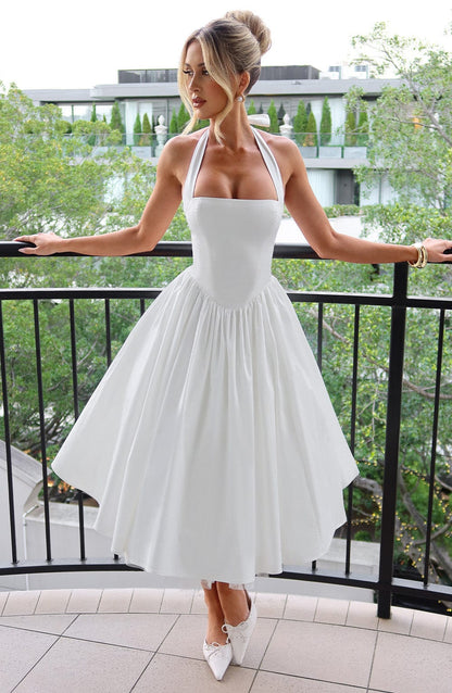 Sixtine | Halter Neck Midi Dress