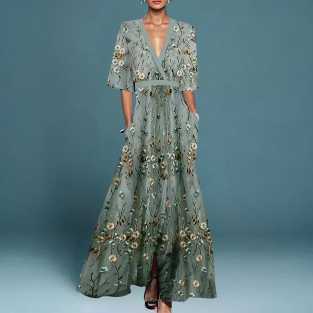 Karsyn | Elegant Maxi Dress with Floral Pattern