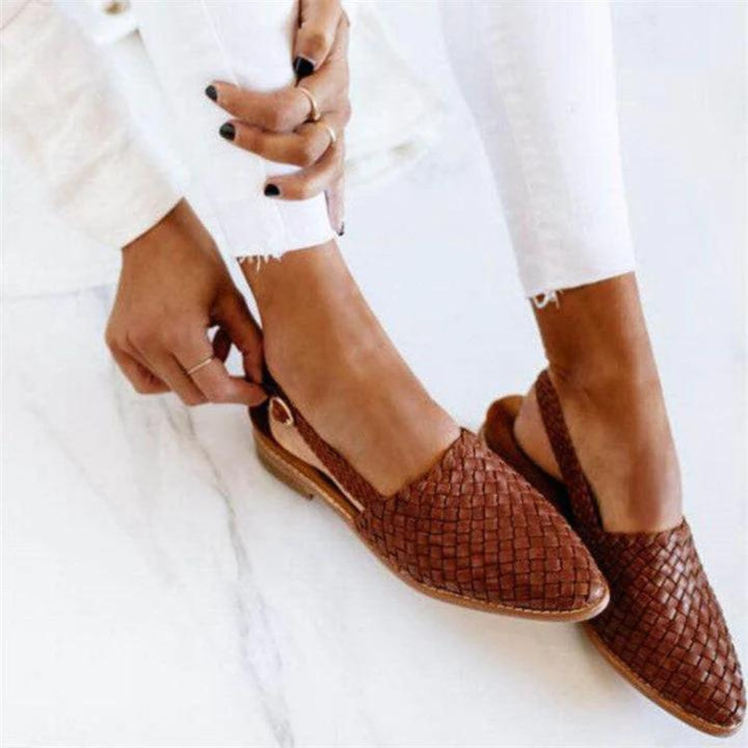Harriet | Woven Slingback Loafers