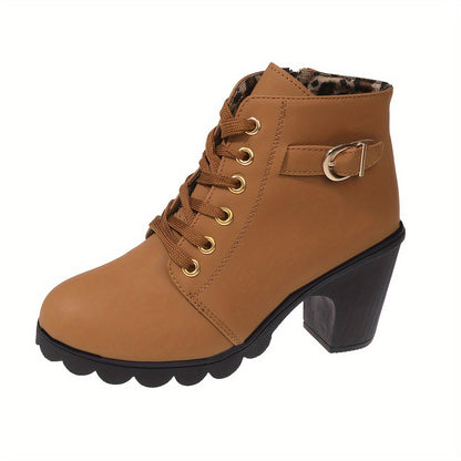 Kirsten | Lace-Up Chunky Heel Ankle Boots