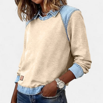 Fine-knit sweater shown in a fifth colourway