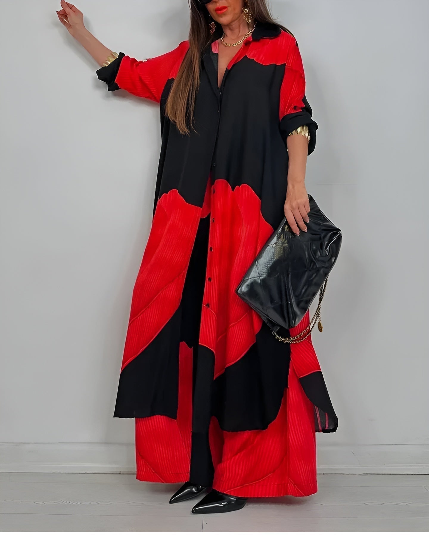 Noelle | Printed Collared Trouser Set
