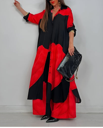 Noelle | Printed Collared Trouser Set