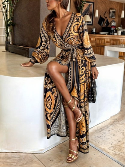 Anika | Golden Boho Maxi Dress