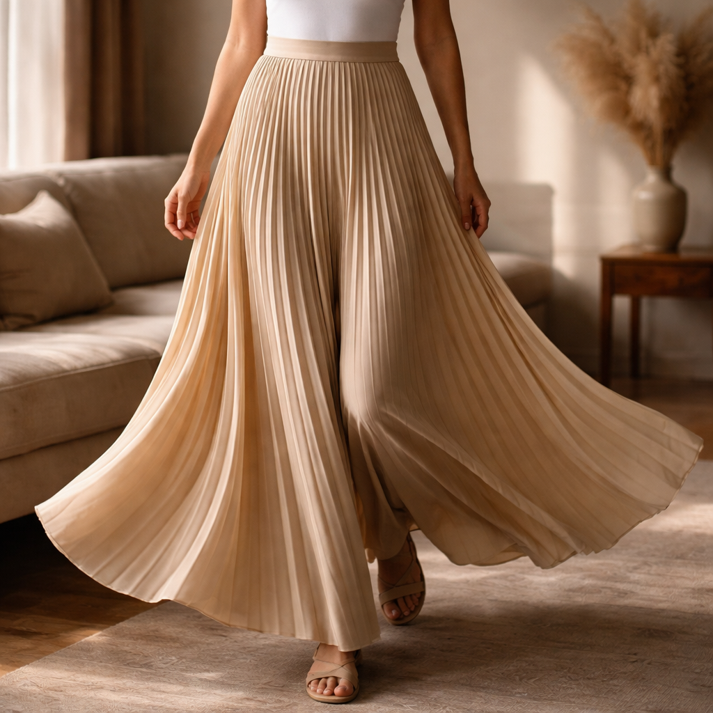 Simona | Pleated A-Line Skirt