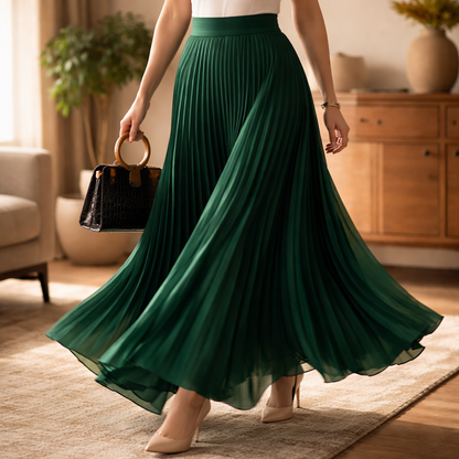 Simona | Pleated A-Line Skirt