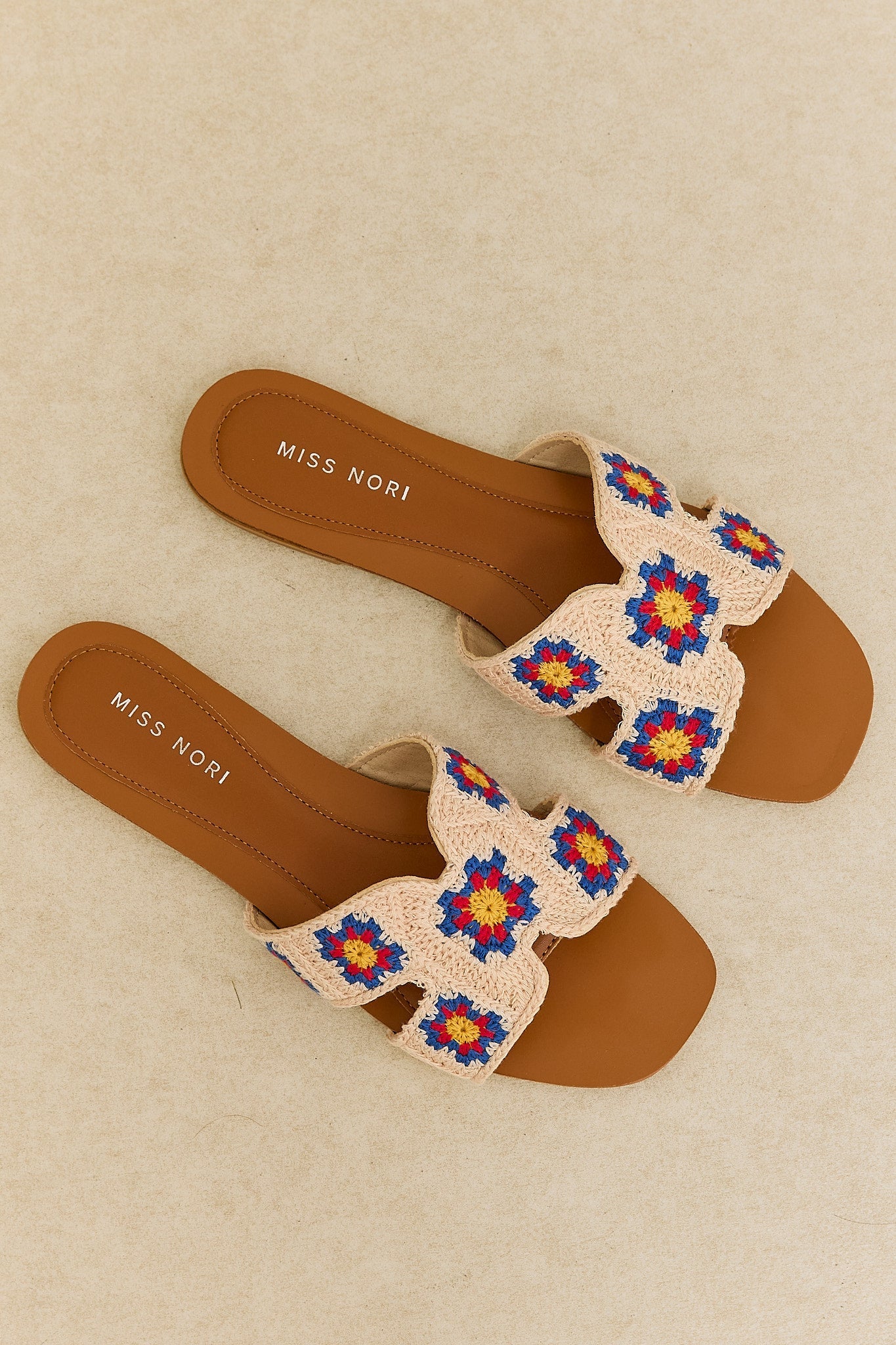 Hester | Crochet Floral Flat Sandals