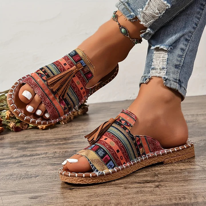 Noémie | Tasseled Slide Sandals