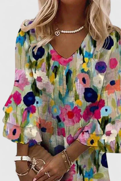 Elviera | Floral V-Neck Mini Dress