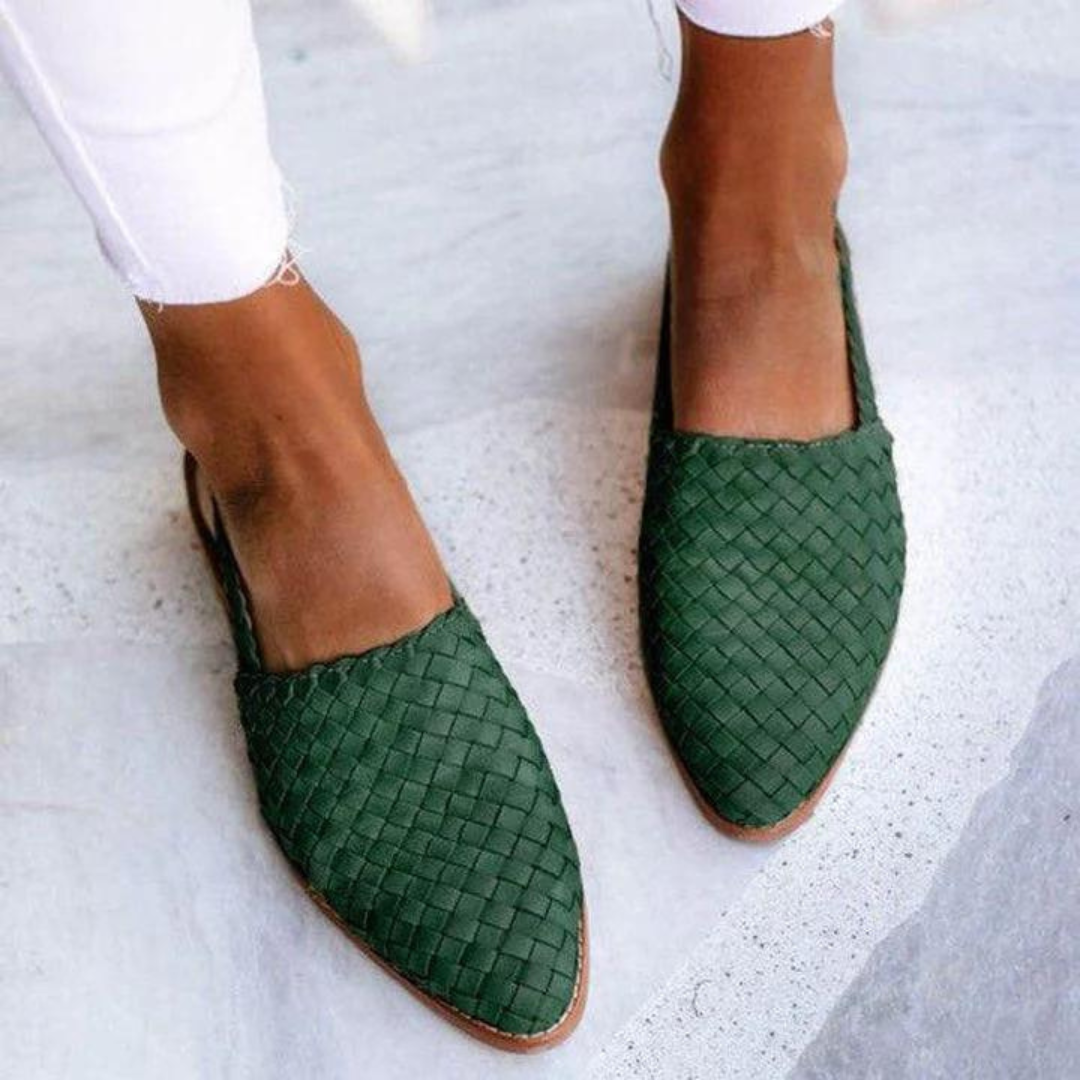 Harriet | Woven Slingback Loafers