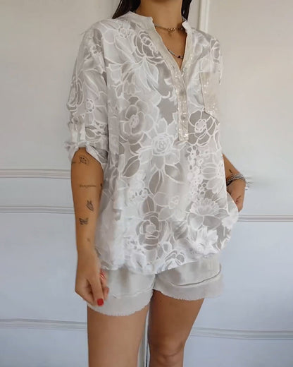 Rowella | Floral Button-Up Blouse