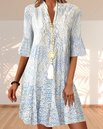 Sophie | Boho V-Neck Mini Dress