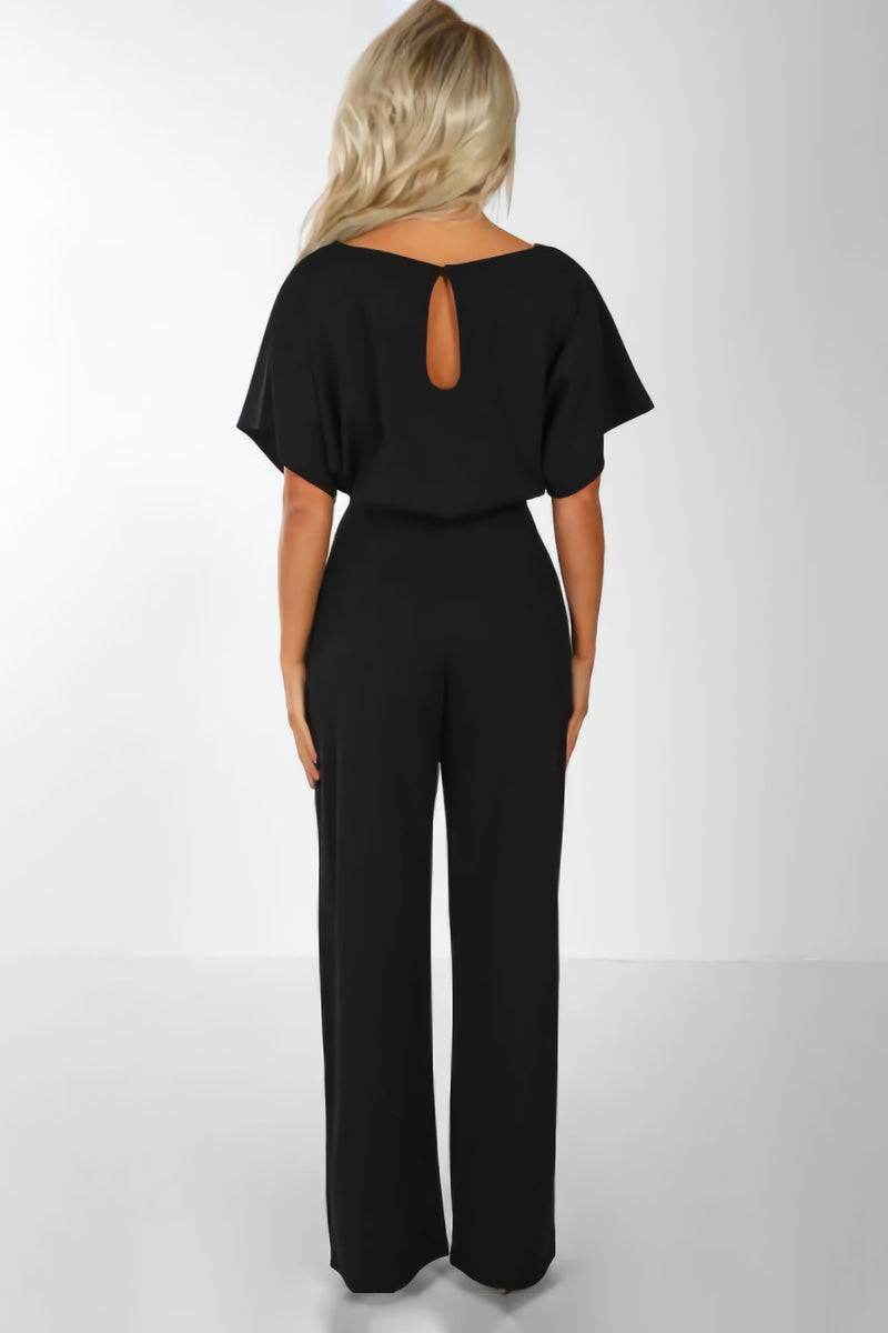 Stella | Batwing Belted Wide Leg Jumpsuit