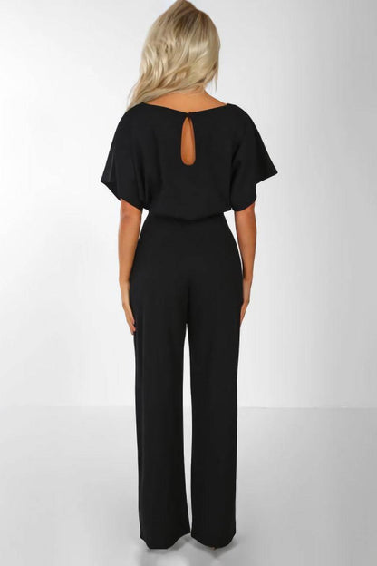 Stella | Batwing Belted Wide Leg Jumpsuit