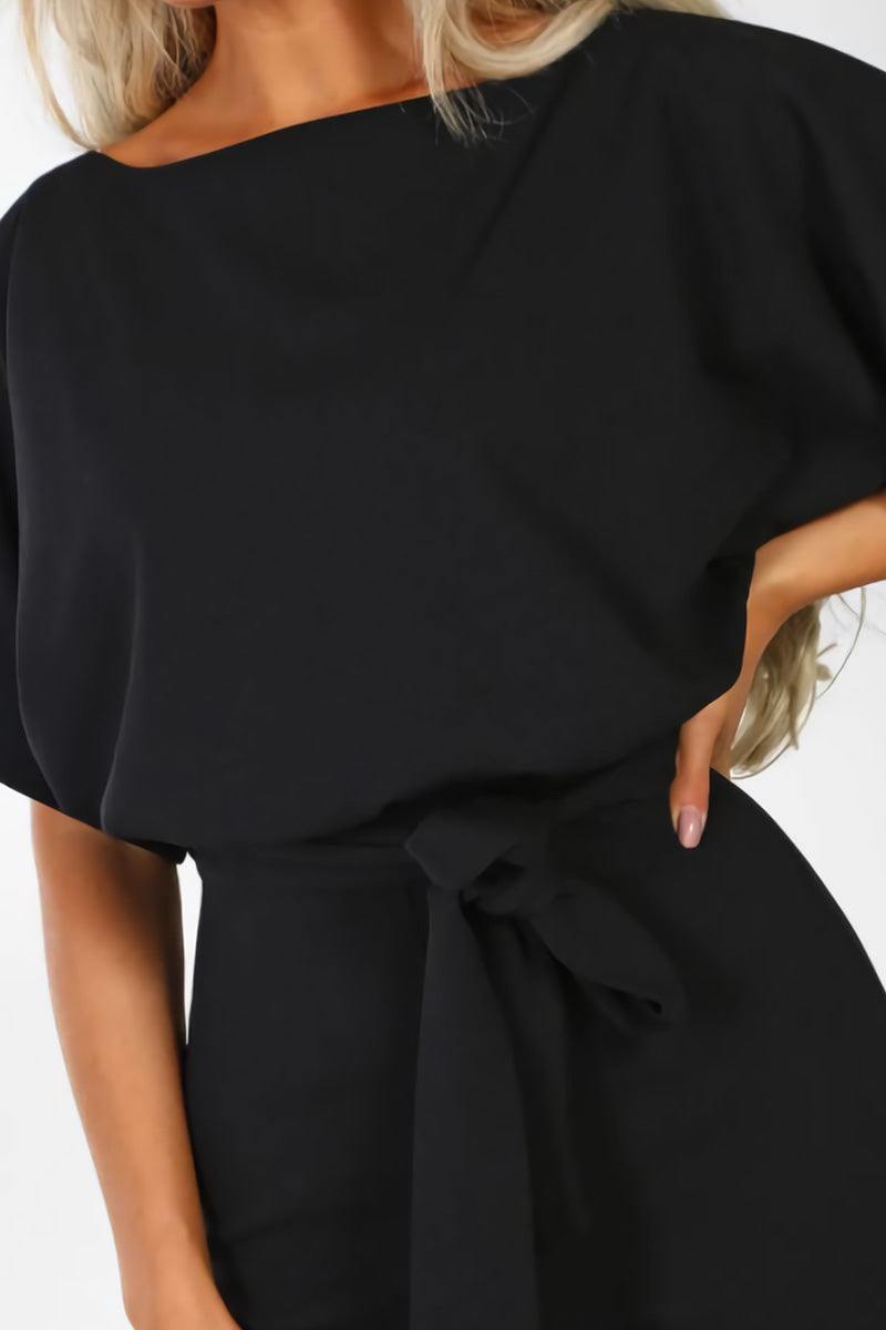 Stella | Batwing Belted Wide Leg Jumpsuit