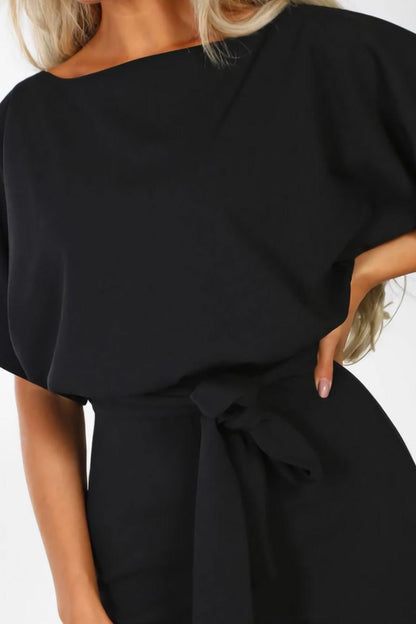 Stella | Batwing Belted Wide Leg Jumpsuit